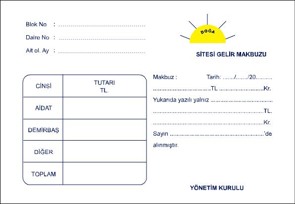 gelir makbuzu otokopi cilt